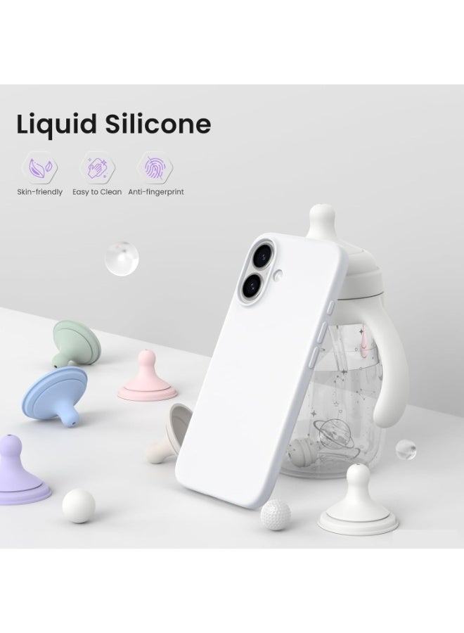 Silicone Case for IPhone 17 Cover Soft Gel Full Body Shockproof Protection Matte Finish Cover Soft Microfiber Lining Cushion Slim Case (White) - Image 3