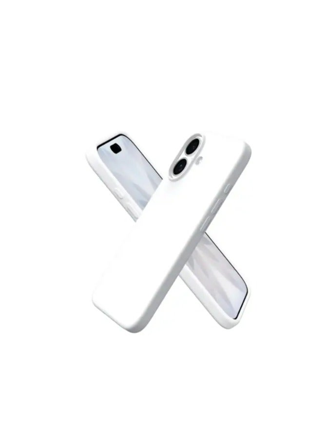 Silicone Case for IPhone 17 Cover Soft Gel Full Body Shockproof Protection Matte Finish Cover Soft Microfiber Lining Cushion Slim Case (White) - Image 1