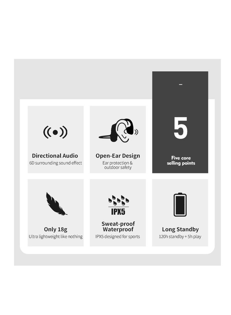 Furtey Titanium Bone Conduction Wireless Headphones BT 5.0 Open Ear Sport Headset With Mic IPX5 Sweatproof for Cycling Running Driving Gym Red  - Image 4