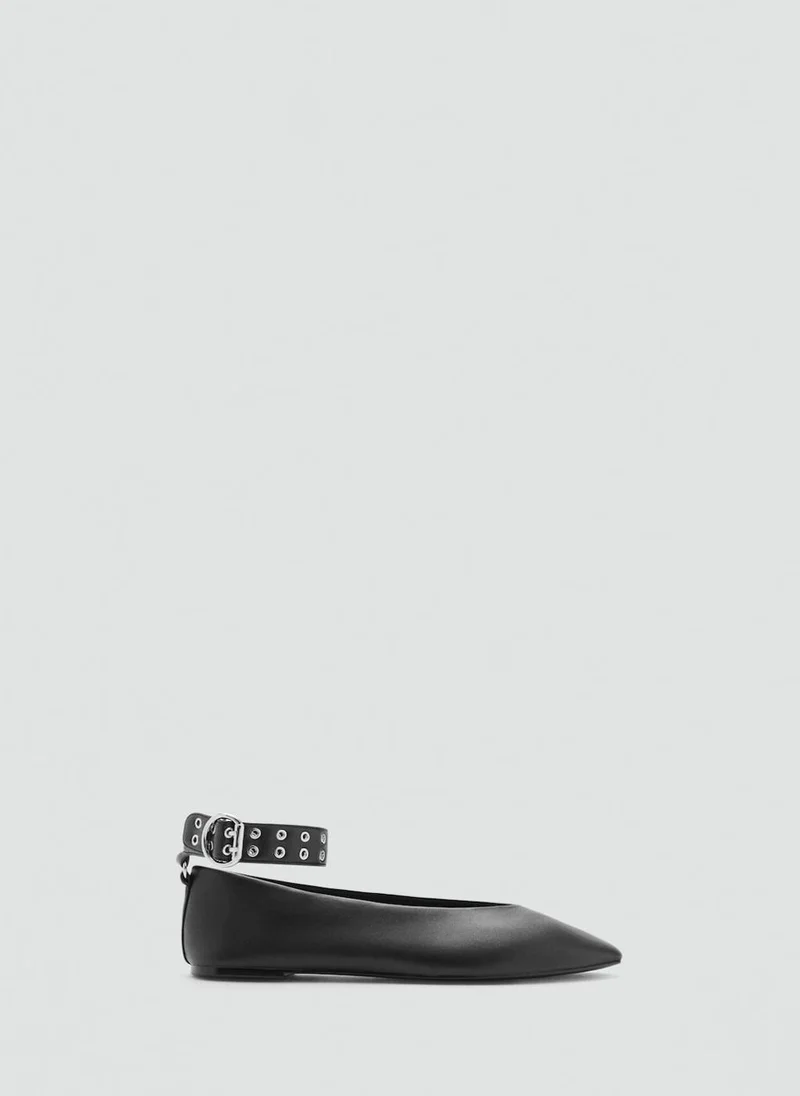 مانجو Ballet flats with eyelet strap