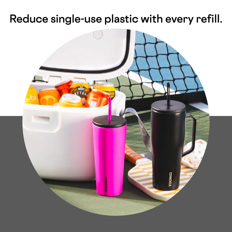 Corkcicle Cold Cup Insulated Tumbler with Straw - Keeps Drinks Cold for 12 Hours - Triple-Insulated Stainless Steel - Leak-Resistant Lid - Summer Drinkware Gift - 24 oz - Ceramic Slate - Image 5