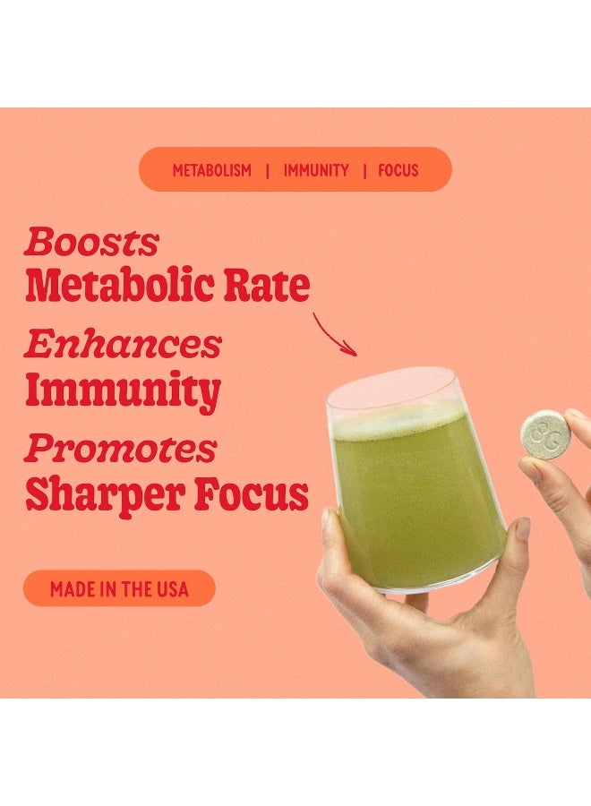 8Greens Immunity and Energy Effervescent Tablets - Packed with 8 Powerful Super Greens (Blood Orange, 3 Tubes / 30 Tablets) - Image 2