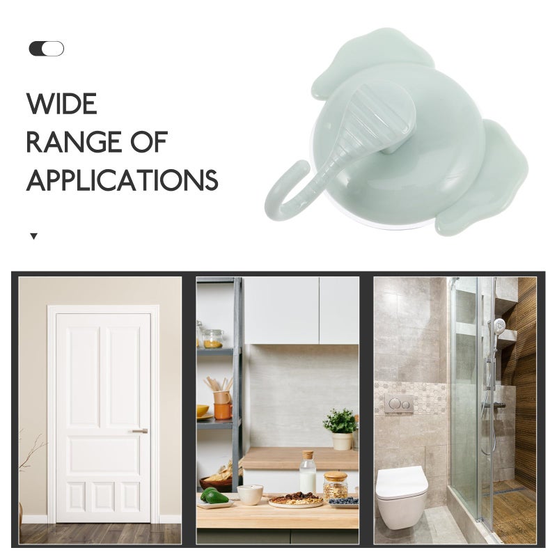 Elephant Suction Cup Hook Heavy Duty Plastic Bathroom Kitchen Wall Hanger Green - Image 4