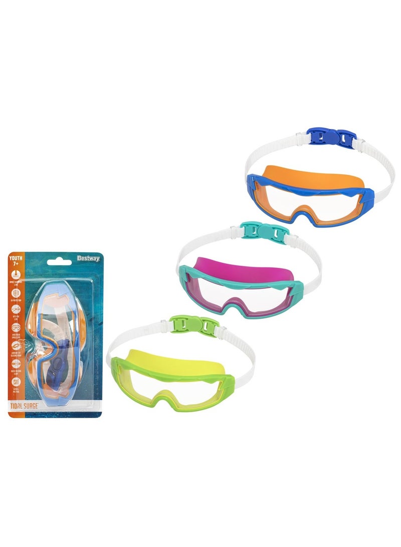 Bestway Hydro-Swim Tidal Surg Goggles, Assorted 1 Piece (Color May Vary) | Swimming Goggles | Wide-view Lens | UV Protective and Anti-Fog Coating | Leak Resistant Goggles | For Kids and Adults - Image 1
