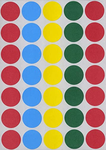 MACO Assorted Primary Round Color Coding Labels, 3/4 Inches in Diameter, 1000 Per Box (MR1212-A1) - Image 2