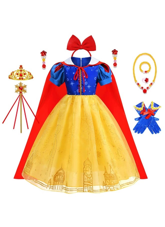 NIBEMINENT Snow White dress for girls, children's performance costume, baby's birthday puffy dress, autumn and winter Halloween costume  - Image 1