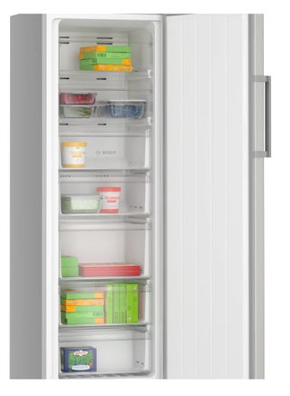 Bosch No-Frost Upright Freezer, 7 Drawers, 2 Shelves, Digital Display, Silver, GSN33ALEE8 328 L 190 W GSN33ALEE8 Silver
