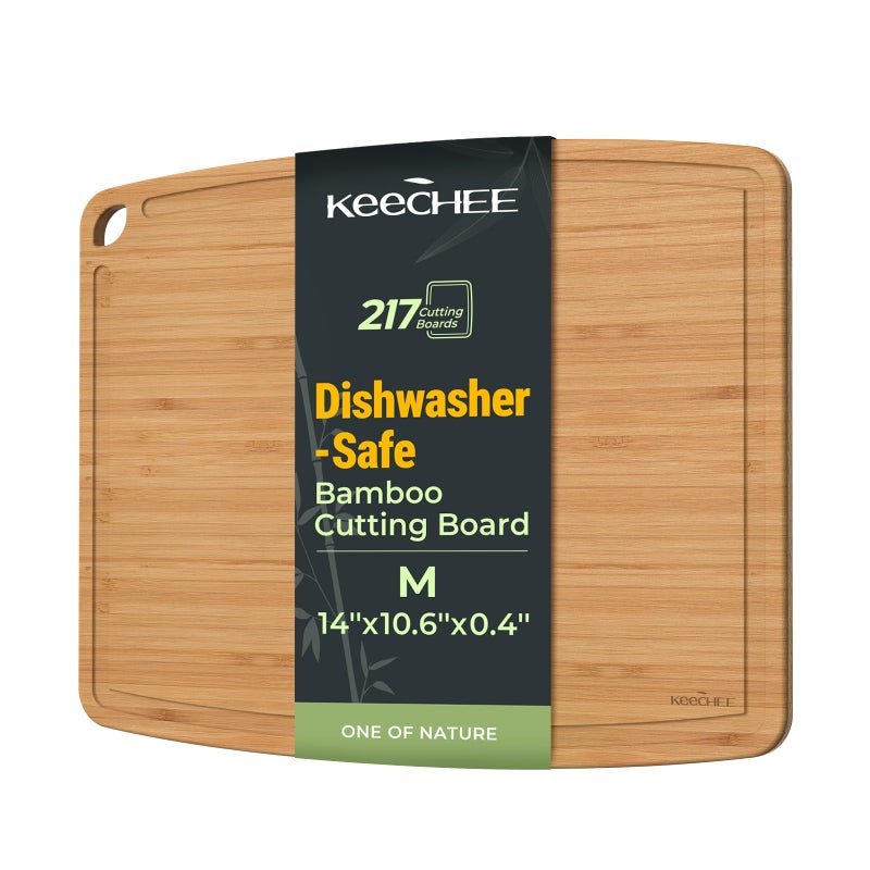 Keechee Dishwasher Safe Bamboo Cutting Board, Lightweight & Durable Wood Cutting Board, Reversible with Juice Groove, Easy to Store & Clean, Ideal Kitchen Gift for Home Cooks - Image 1