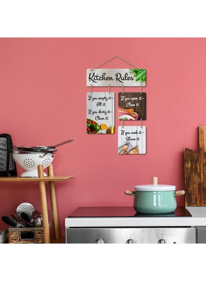 Artvibes Decorative Wall Art MDF Wooden Wall Hanging for Living Room | Bedroom | Home Decor | Office | Gift | Kitchen Rules Quotes Items for House Decoration | Modern Art (WH_6506N) - Image 4