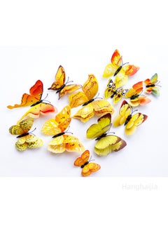 Hanghaijia 12 PCS 3D stereo simulation double layer butterfly living room wall scene decoration wall stickers bedroom room kindergarten creative refrigerator stickers  - Image 2