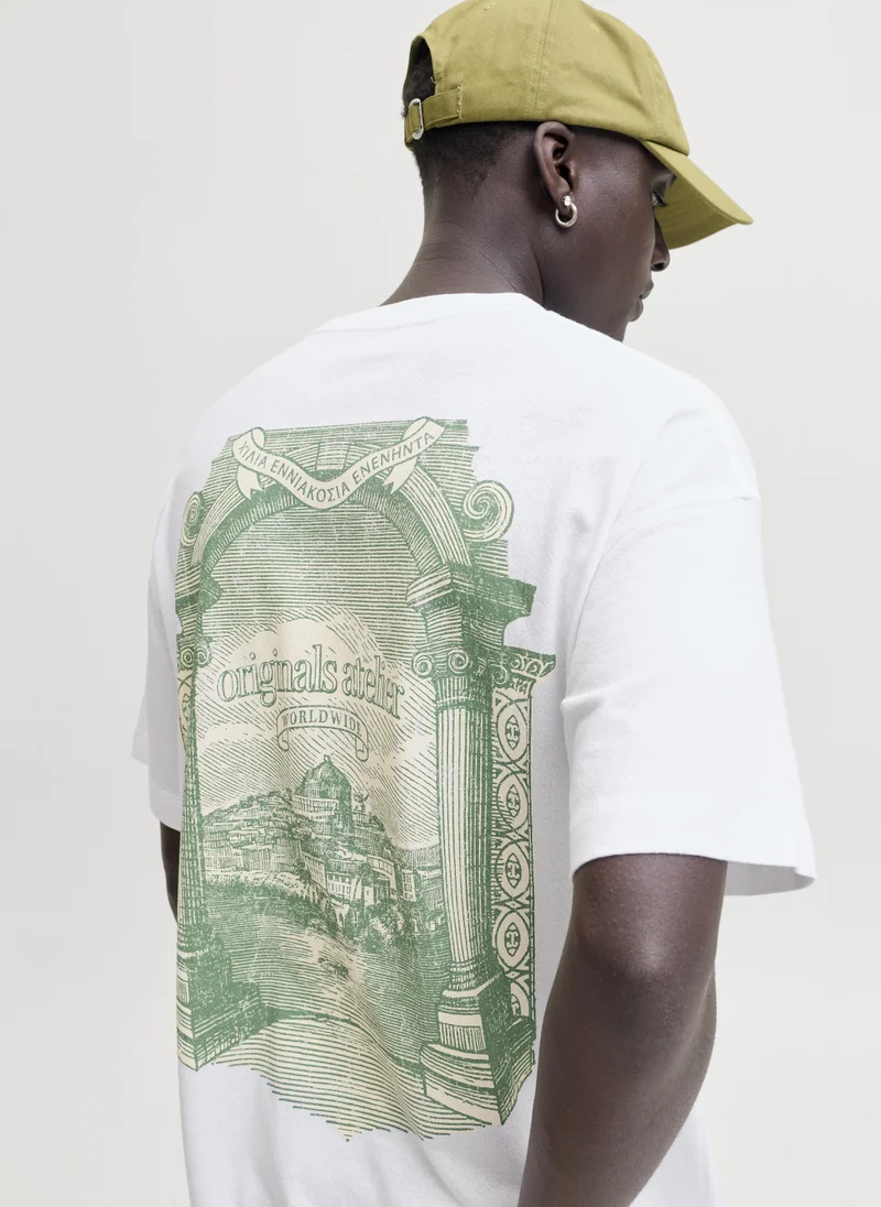 جاك اند جونز تيشيرت بياقة دائرية مطبوع