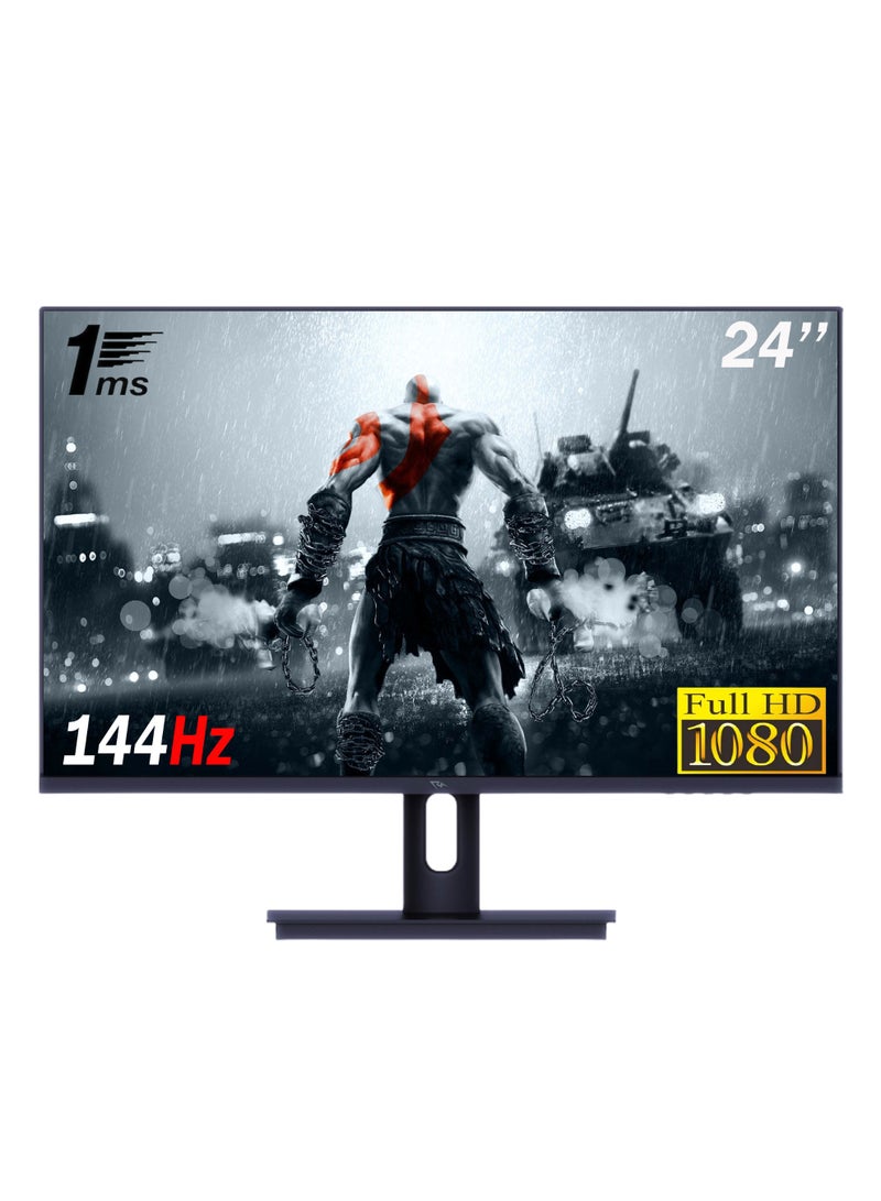 SPEAR 24″ Black IPS Gaming Monitor – 1K (1080p) @144Hz, 1ms Response, HDMI & DP, Built-in Speakers – SM-24IPS144