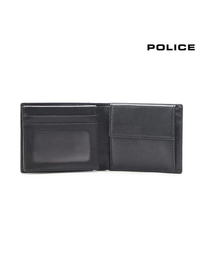 POLICE محفظة ماركة بوليس للرجال جلد أصلي | محفظة رفيعة أنيقة للرجال لمحفظة نقود وعملات جلدية حقيقية مع 6 فتحات لحامل البطاقات - سوداء - Image 3