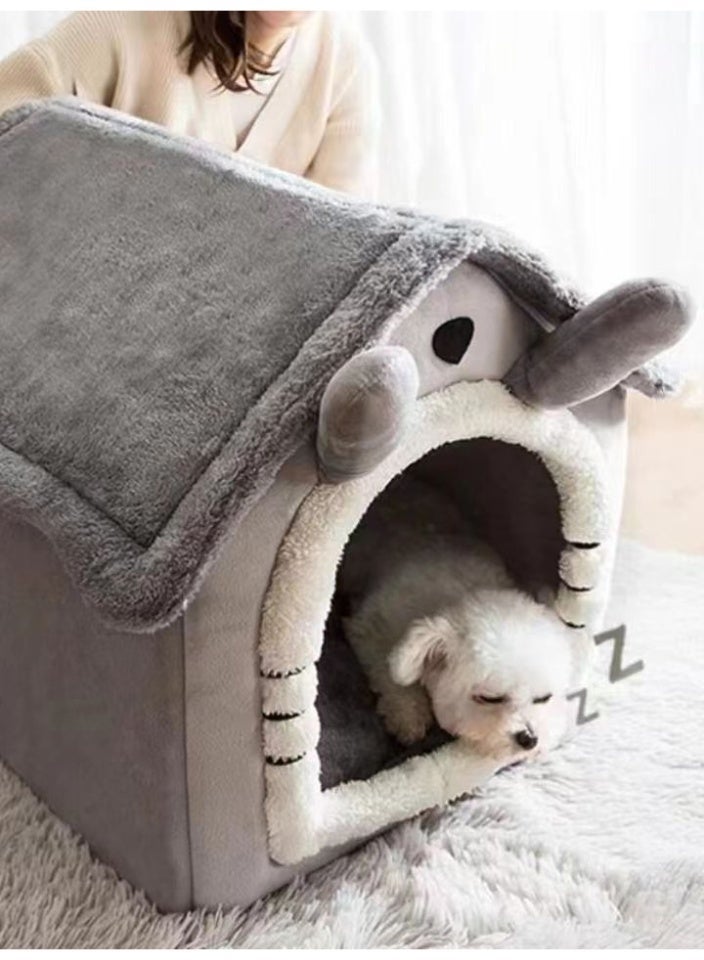 Arabest Fluffy Cat House,Dog Bed,Soft Warm Pet Cave Nest,Removable Washable Cushion,Size L - Image 2