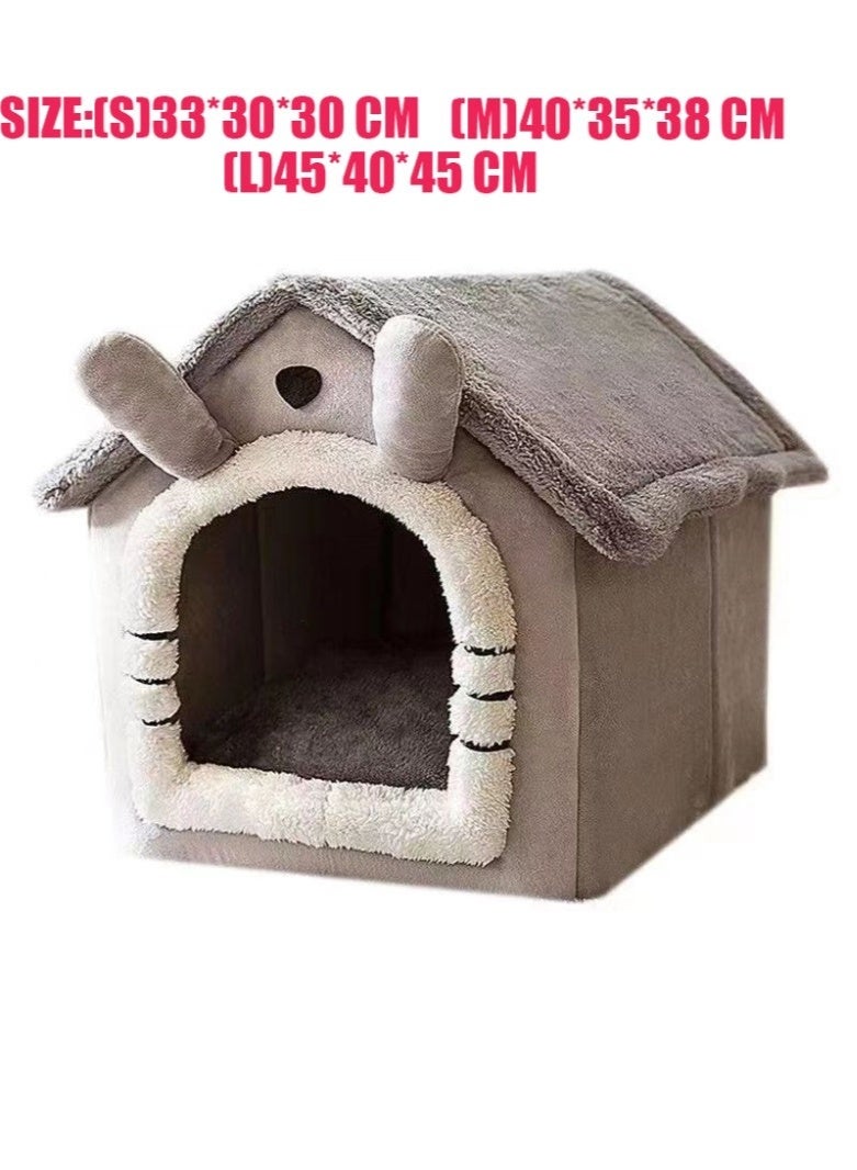 Arabest Fluffy Cat House,Dog Bed,Soft Warm Pet Cave Nest,Removable Washable Cushion,Size L - Image 3