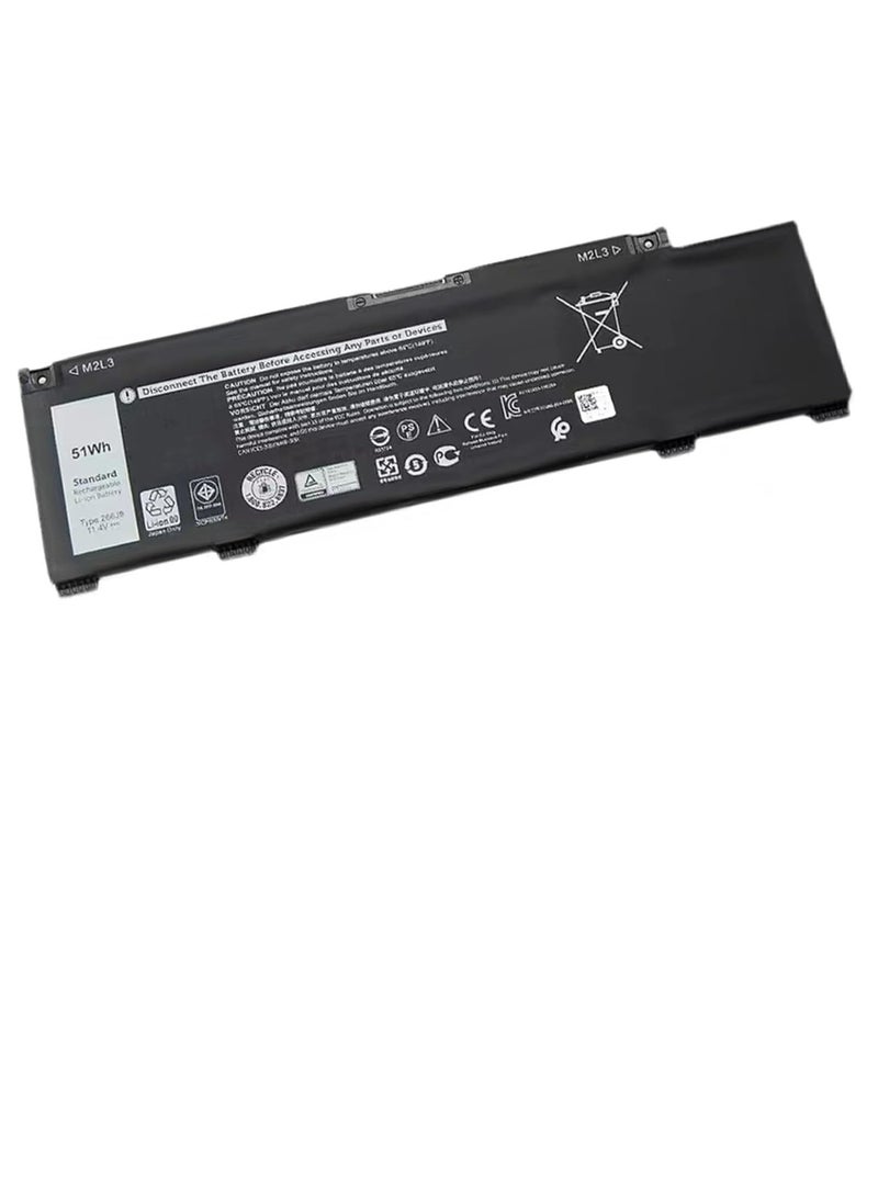 متوافق مع 266J9 لـ Dell G3 15 3500 3590 3790 G5 15 5500 SE 5505 P89F Inspiron 5490 INS 15PR-1545W 1548BR 1645W 1742W Series 0415CG C9VNH 51Wh 3Cell - Image 1