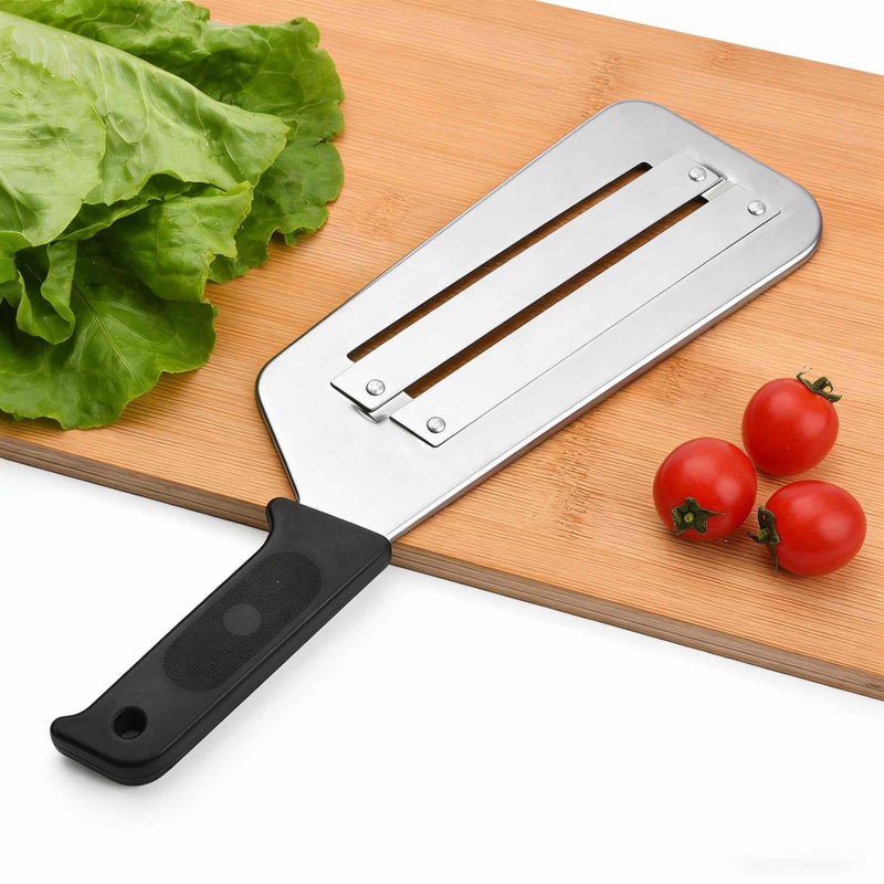 Stainless Steel Manual Vegetable Cutter Black Sharp Blades Durable Ergonomic Handle No Power Needed - Image 3