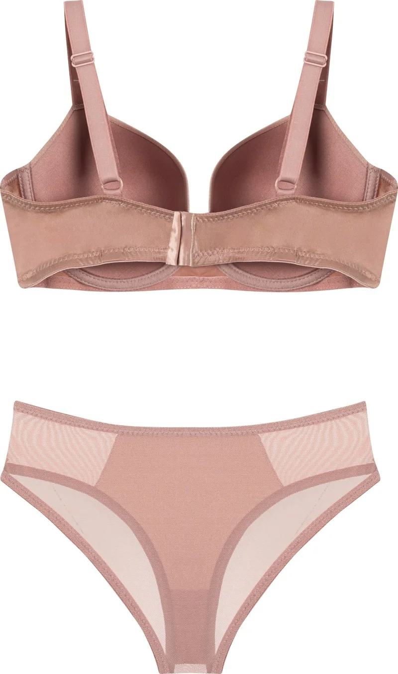 Cansoy Non-supportive C Cup Powder Minimizing Bra Set 660TK