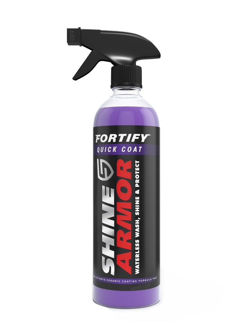 SHINE ARMOR Fortify Quick Coat – 3-in-1 Ceramic Coating Spray (8oz) | Waterless Wash, Shine & Protection | Streak-Free, Hydrophobic Car Wax for Paint & Trim - Image 2
