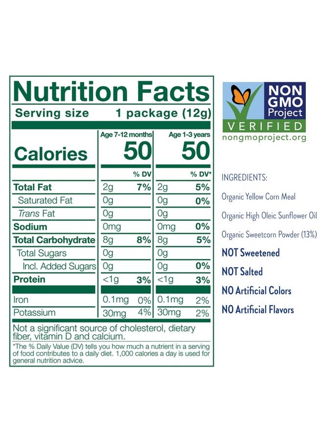 Little Bellies - Little Bellies Organic Sweetcorn Round-a-Bouts Baby Snack (Pack of 18 x 0.42 oz Individual Packs) - Image 1