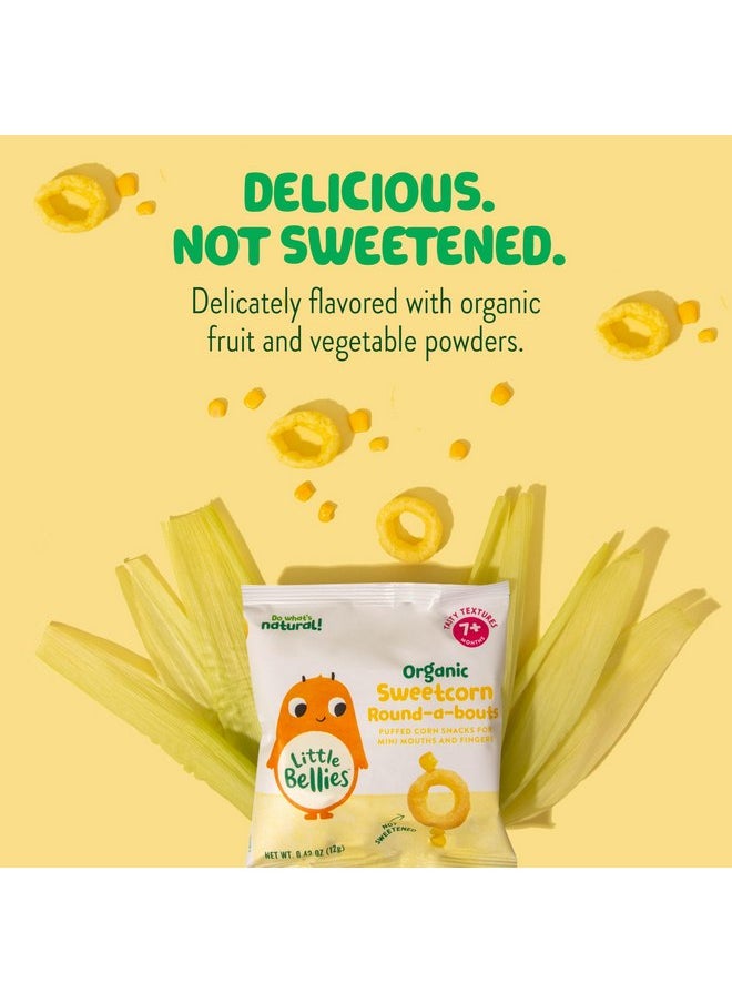 Little Bellies - Little Bellies Organic Sweetcorn Round-a-Bouts Baby Snack (Pack of 18 x 0.42 oz Individual Packs) - Image 1