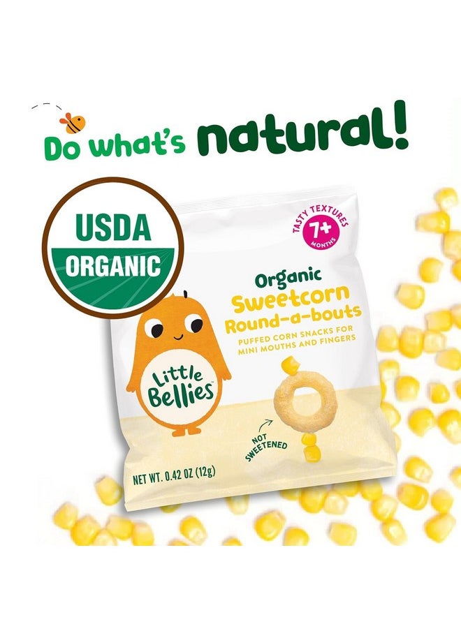 Little Bellies - Little Bellies Organic Sweetcorn Round-a-Bouts Baby Snack (Pack of 18 x 0.42 oz Individual Packs) - Image 1