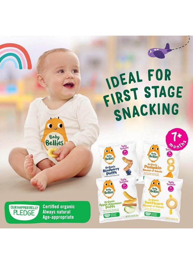 Little Bellies - Little Bellies Organic Sweetcorn Round-a-Bouts Baby Snack (Pack of 18 x 0.42 oz Individual Packs) - Image 1