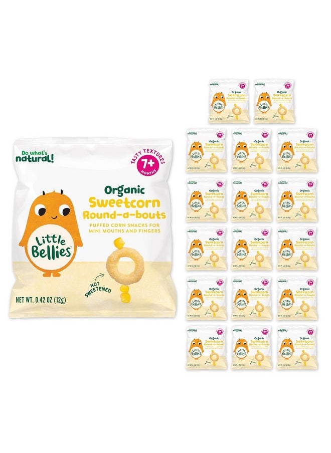 Little Bellies - Little Bellies Organic Sweetcorn Round-a-Bouts Baby Snack (Pack of 18 x 0.42 oz Individual Packs) - Image 1
