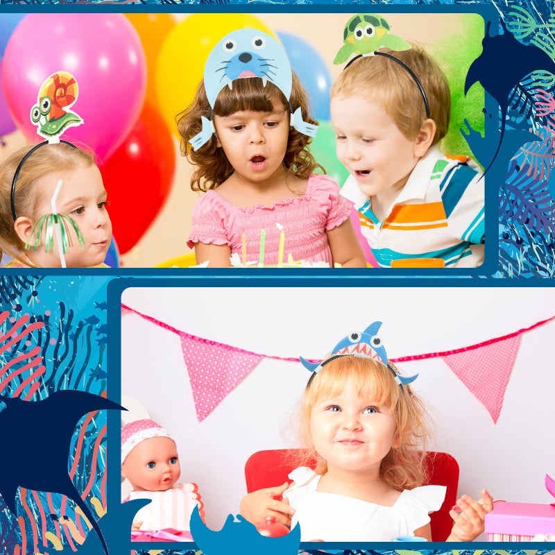 Yinder 24 Pieces Sea Animal Party Headband Under the Sea Party Decorations Ocean Themed Party Decorations Ocean Party Favors Felt Ocean Animal Headbands for Boys Girls Kids Adults Party Supplies - Image 3