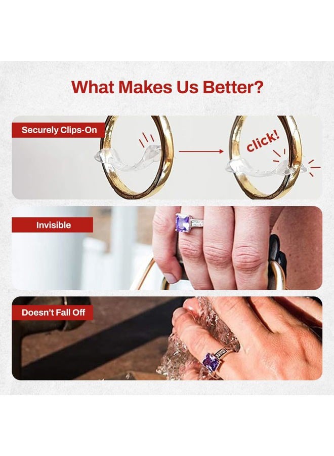Chrome Cherry Invisible Clip-On Ring Size Adjusters (set of 20) + Jewelry Care Kit, NEW VERSION Multi 20-Pack + Care Kit () - Image 2
