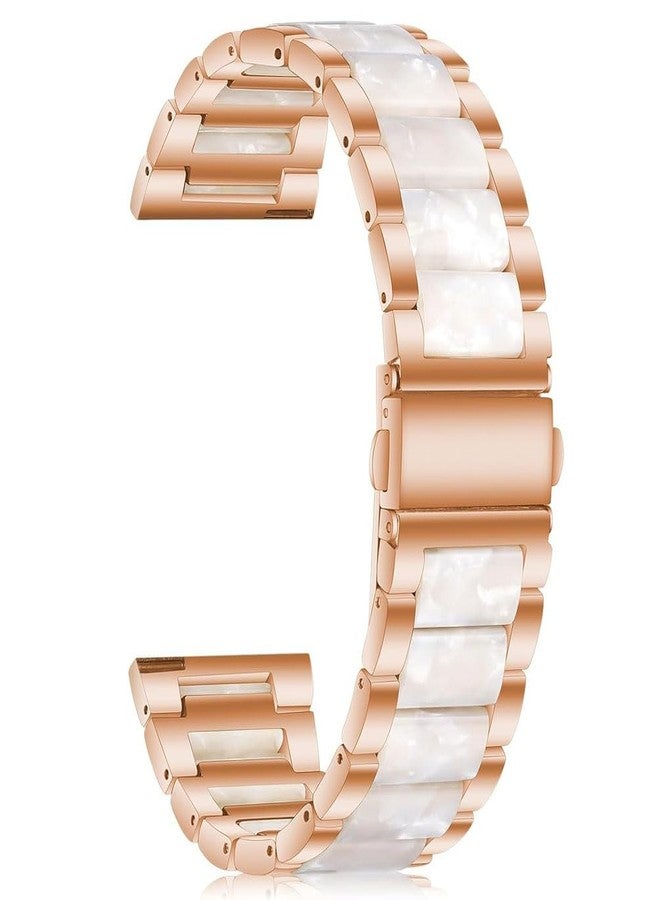Sankel Compatible for Garmin Vivoactive 6/Vivoactive 5/3/3 Music Band, Women 20mm Resin Stainless Steel Strap Wristband for Venu Sq 2/Venu 2 Plus/Approach S50/Forerunner 158/165/245/570 42mm (Rose Gold) - Image 3