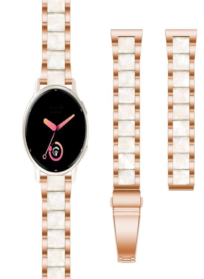 Sankel Compatible for Garmin Vivoactive 6/Vivoactive 5/3/3 Music Band, Women 20mm Resin Stainless Steel Strap Wristband for Venu Sq 2/Venu 2 Plus/Approach S50/Forerunner 158/165/245/570 42mm (Rose Gold) - Image 4