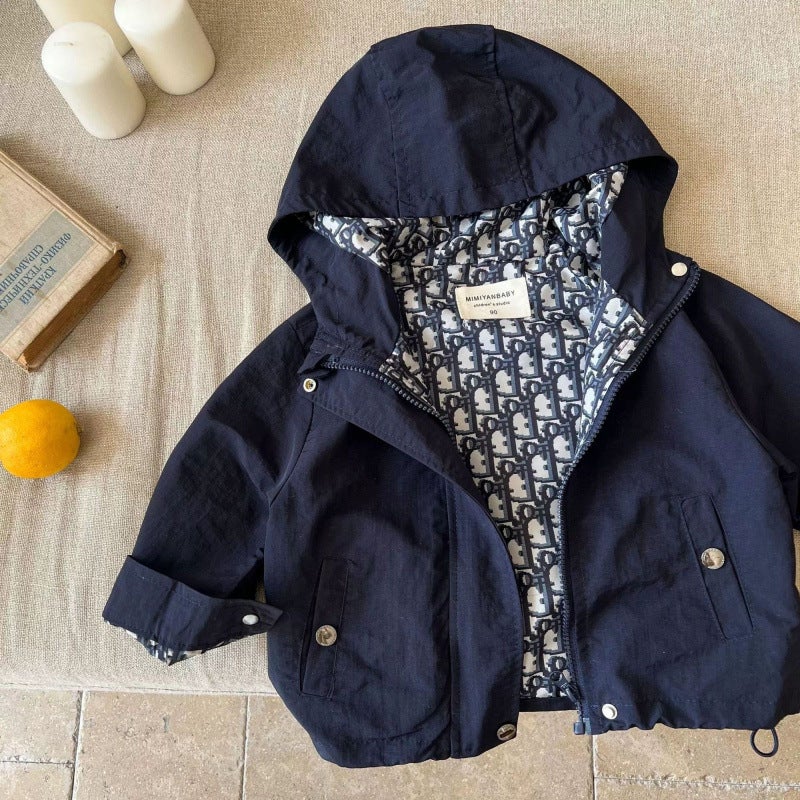 Children'S Hooded Jacket 2025 Spring & Fall New Style Boys' Drawstring Jacket Trendy Brand Baby Letter Jacket Fashionable - Image 5