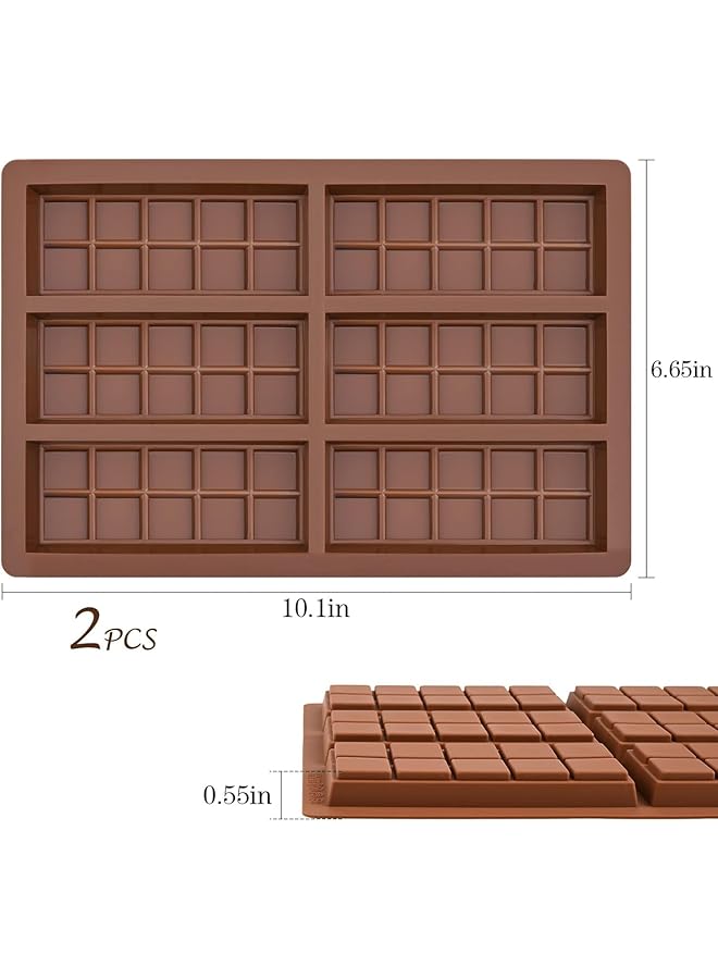 SAGREENY 2 Pcs Rectangle Chocolate Bar Molds For Wickless Wax Melt Candles, Sweet Bakeware, Thick And Large Chocolate Making - Image 3