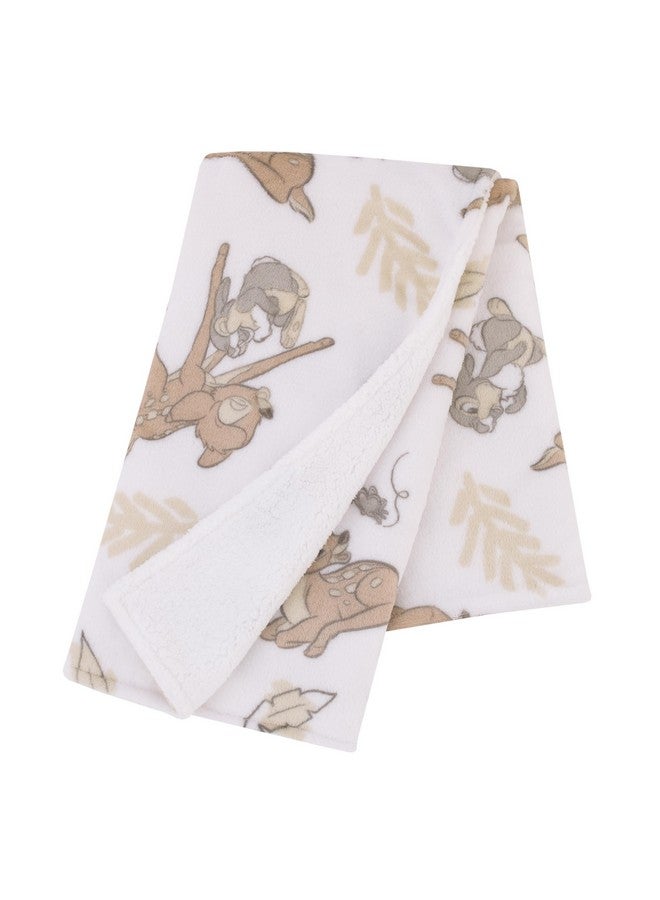 NoJo Disney B is for Bambi Tan, Gray, and White Super Soft Plush Sherpa Baby Blanket - Image 5