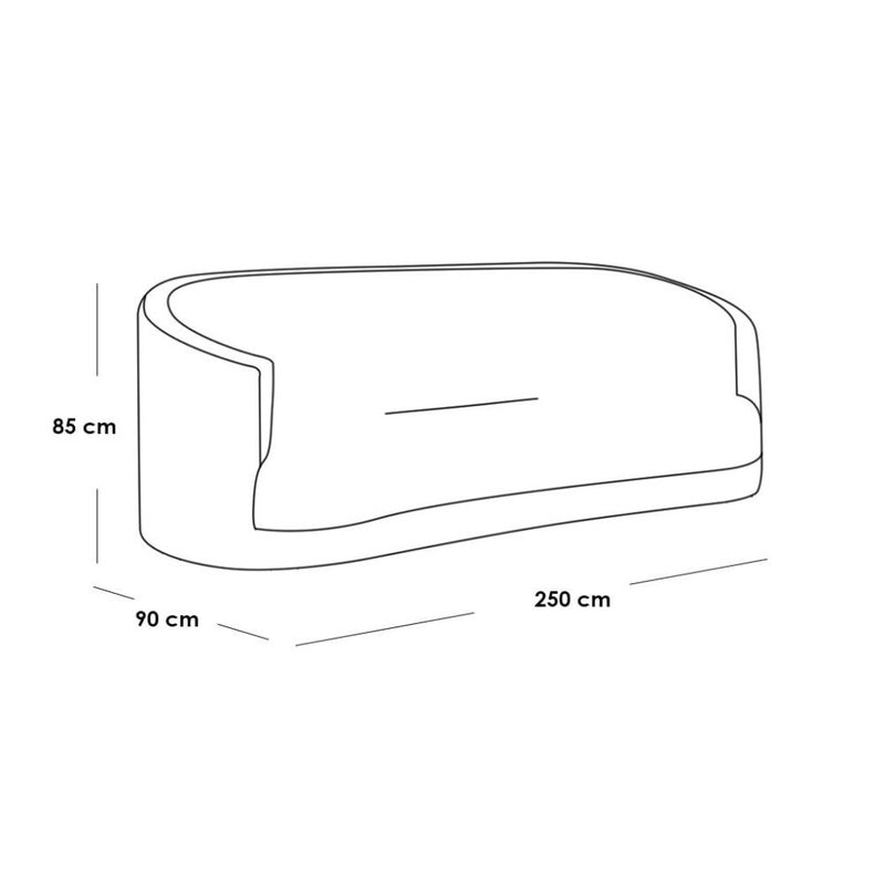Betak Three-seater sofa, suede and linen - gray - Image 2