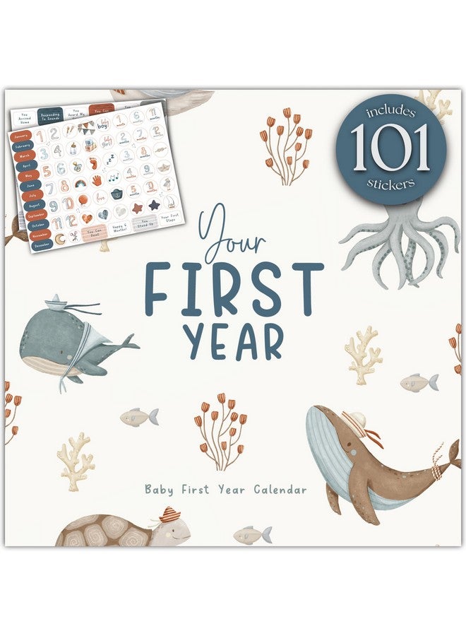 Bibi & Beau Baby's First Year Memory & 1st Year Calendar with 100 Stickers | Baby's First Year Calendar With Stickers & 1st Year Calendars, Baby Tracker - Image 1