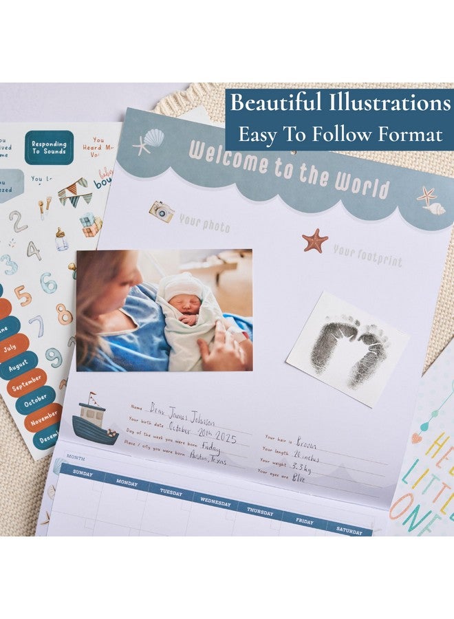 Bibi & Beau Baby's First Year Memory & 1st Year Calendar with 100 Stickers | Baby's First Year Calendar With Stickers & 1st Year Calendars, Baby Tracker - Image 3