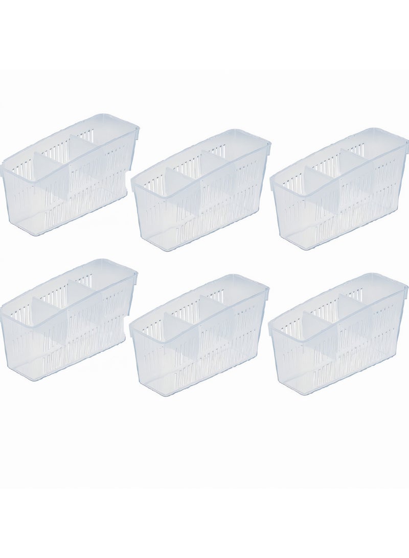AIWANTO 6 Pack Refrigerator Storage Boxes With 12 Separators - Image 1