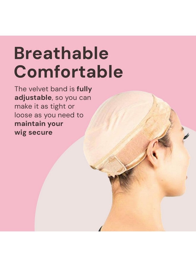 MILANO COLLECTION Lace Wig Grip Cap for Women, Adjustable Wig Cap with Headband, Non-Slip Wig Gripper to Keep Wigs Lace Front In Place, Nude - Image 3