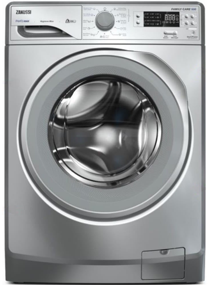 غسالة اوتوماتيك (بيرلاماكس)، تحميل امامي، رقمية متعددة البرامج، بخار برو وايت، 7 كجم، فضي - ZWF7240SV5