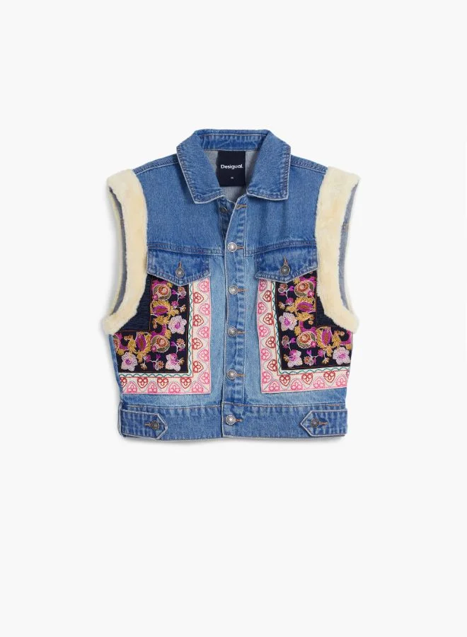 DESIGUAL Sherpa denim vest