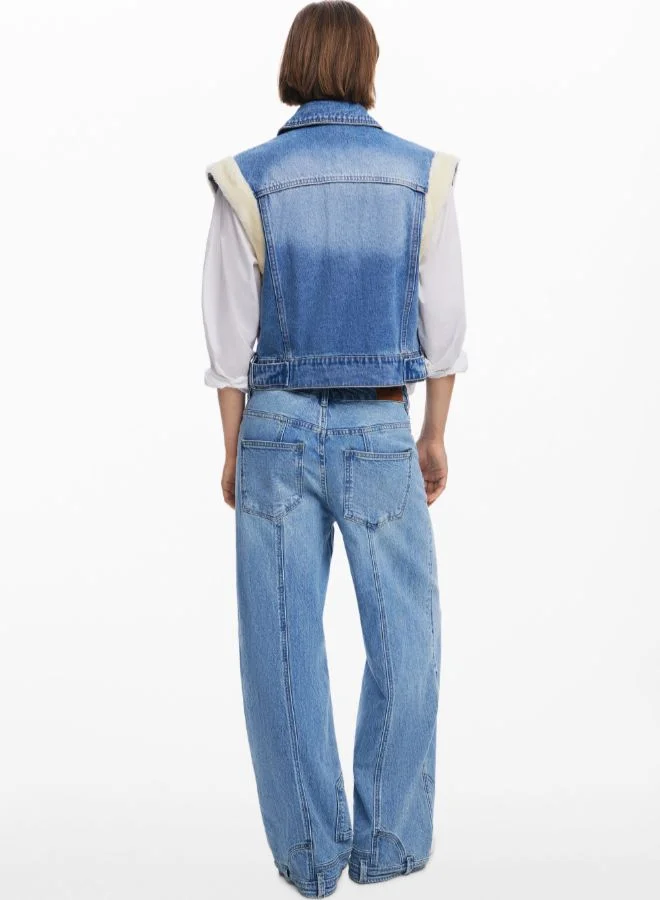 DESIGUAL Sherpa denim vest