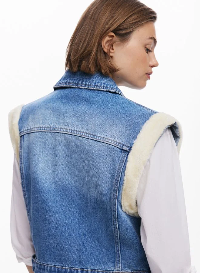 DESIGUAL Sherpa denim vest