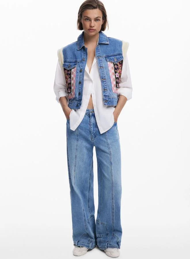DESIGUAL Sherpa denim vest