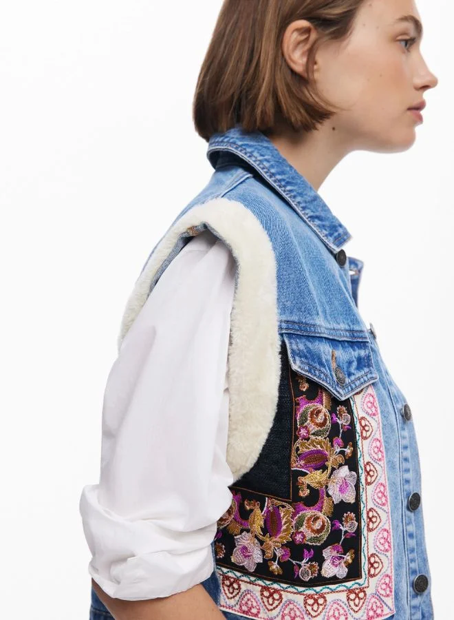 DESIGUAL Sherpa denim vest