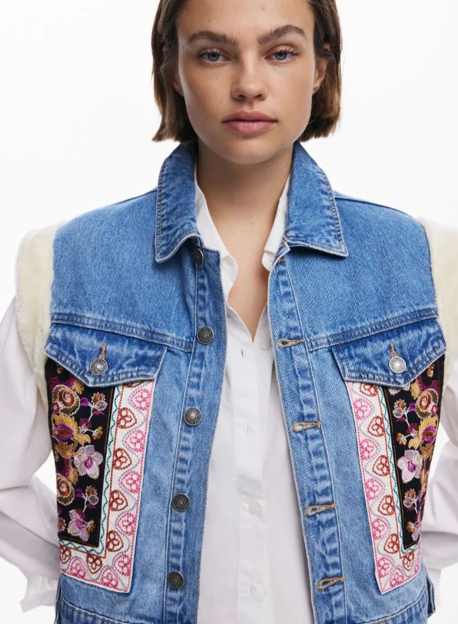 DESIGUAL Sherpa denim vest