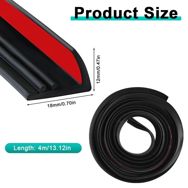 STHIRA Car Window Gap Seal Strip, Self-Adhesive L-Shape Window Gap Filler, Peel and Stick Weatherproof Sealing Strip for Noise & Dust Reduction, 4 Meters /13ft - Image 2