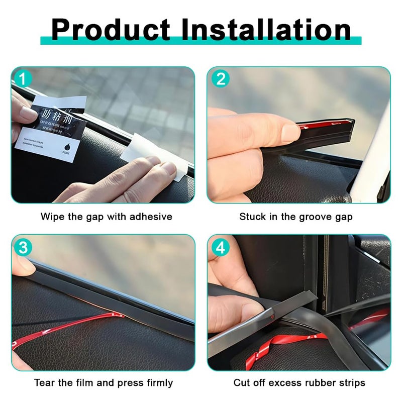 STHIRA Car Window Gap Seal Strip, Self-Adhesive L-Shape Window Gap Filler, Peel and Stick Weatherproof Sealing Strip for Noise & Dust Reduction, 4 Meters /13ft - Image 3