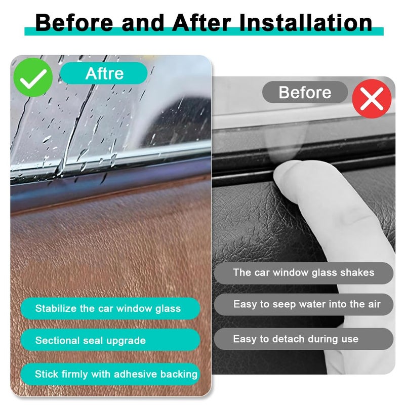 STHIRA Car Window Gap Seal Strip, Self-Adhesive L-Shape Window Gap Filler, Peel and Stick Weatherproof Sealing Strip for Noise & Dust Reduction, 4 Meters /13ft - Image 4